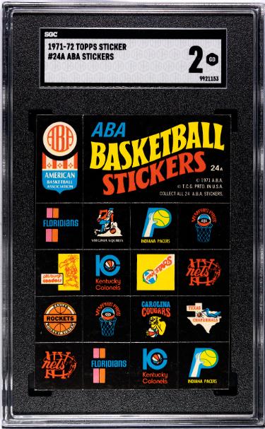 1971-72 Topps NBA Sticker/Card #24A- SGC Graded 2 Good (Undergraded)-Powers Sports Memorabilia