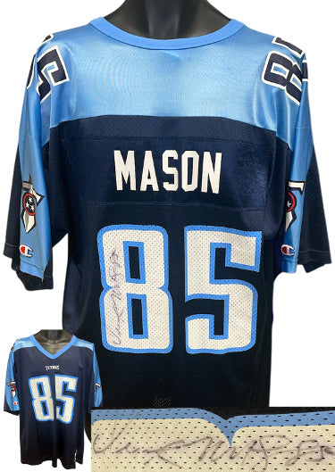 Derrick Mason Autographed Tennessee Titans Champion NFL Rep Jersey #85 L (Imperfect)- COA-Powers Sports Memorabilia