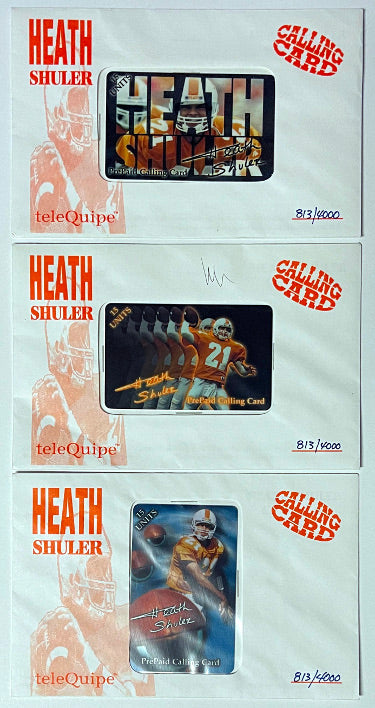 Heath Shuler 1994 TeleQuipe Prepaid Calling Card - Set of 3 -#813/4000 -Tennessee Vols Football?Çô Like New-Powers Sports Memorabilia
