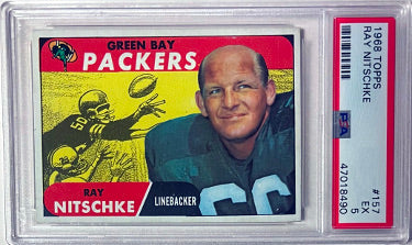 Ray Nitschke 1968 Topps Card #157- PSA Graded 5 EX (Green Bay Packers/HOF)-Powers Sports Memorabilia
