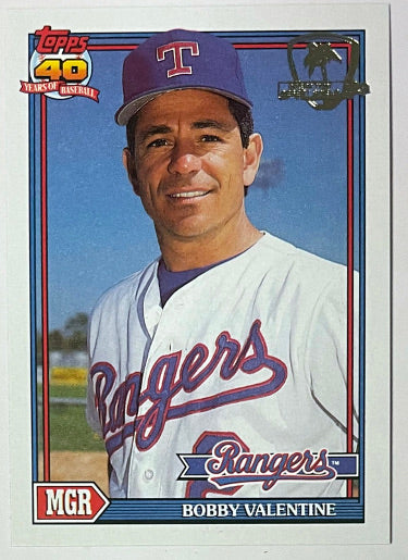 Bobby Valentine 1991 Topps Desert Shield Card #487 (Texas Rangers)-Powers Sports Memorabilia