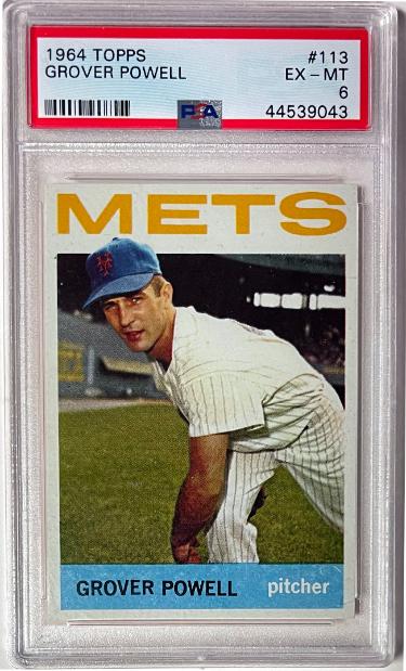 Grover Powell 1964 Topps Rookie Card (RC) #113- PSA Graded 6 EX-MT (New York Mets)-Powers Sports Memorabilia