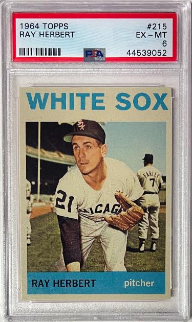 Ray Herbert 1964 Topps Card #215- PSA Graded 6 EX-MT (Chicago White Sox)-Powers Sports Memorabilia