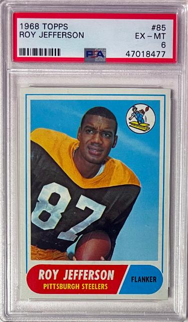 Roy Jefferson 1968 Topps Card #85- PSA Graded 6 EX-MT (Pittsburgh Steelers)-Powers Sports Memorabilia