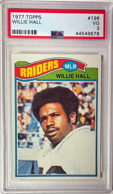 Willie Hall 1977 Topps Card #198- PSA Graded 3 VG (Oakland Raiders)-Powers Sports Memorabilia