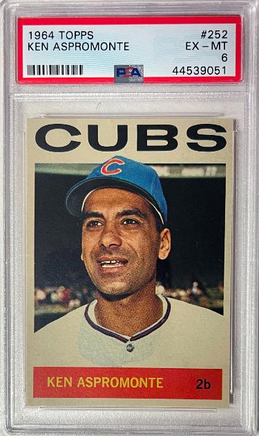 Ken Aspromonte 1964 Topps Card #252- PSA Graded 6 EX-MT (Chicago Cubs)-Powers Sports Memorabilia