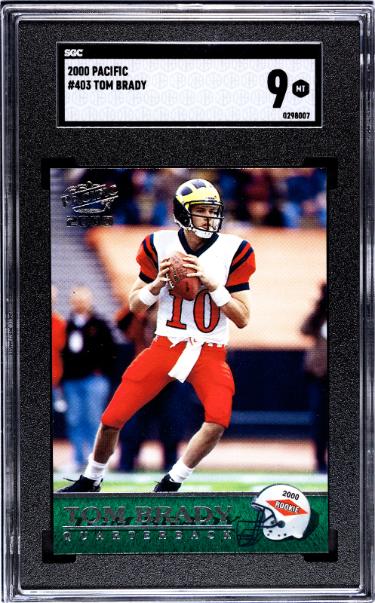Tom Brady 2000 Pacific RC Card #403- SGC Graded 9 Mint (Michigan/Patriots/GOAT/HOF)-Powers Sports Memorabilia