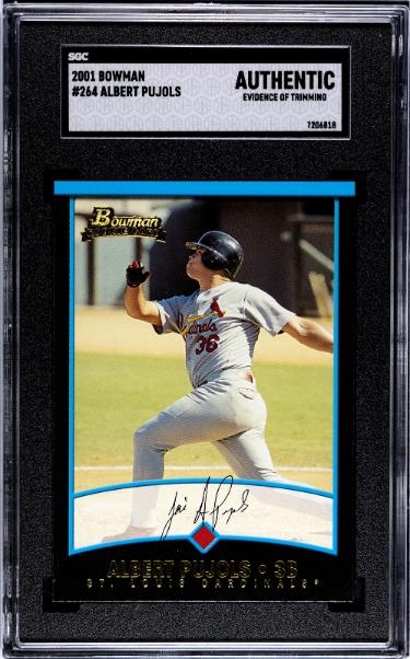 Albert Pujols 2001 Bowman Rookie Card (RC) #264- SGC Slabbed Authentic (Centered/Evidence of Trimming/Cardinals)-Powers Sports Memorabilia