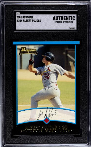 Albert Pujols 2001 Bowman Rookie Card (RC) #264- SGC Slabbed Authentic (Centered/Evidence of Trimming/Cardinals) - CTBL_041194-Powers Sports Memorabilia