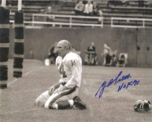 YA Tittle Signed New York Giants 8x10 Bloody Horizontal Photo-Powers Sports Memorabilia