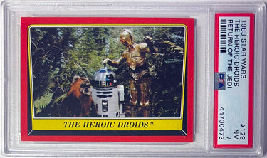 1983 Topps Star Wars Return of the Jedi The Heroic Droids Card #129- PSA Graded 7 NM-Powers Sports Memorabilia