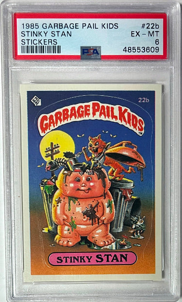 1985 Topps Garbage Pail Kids Series 1 Stinky Stan Matte Stickers #22b- PSA Graded 6 EX-MT-Powers Sports Memorabilia