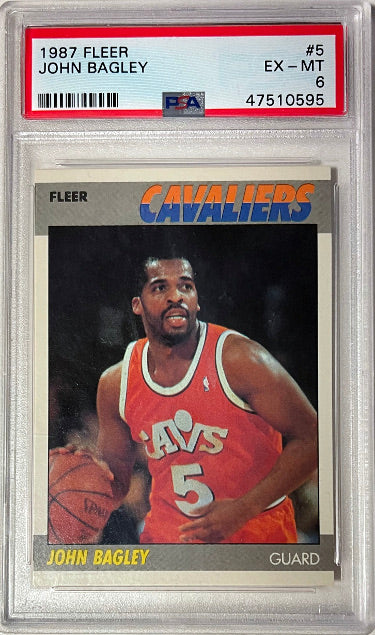 John Bagley 1987-88 Fleer Card #5- PSA Graded 6 EX-MT (Cleveland Cavaliers)-Powers Sports Memorabilia