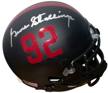 Gene Stallings Autographed Alabama Crimson Tide Authentic Custom Schutt Black Mini Helmet #92- COA-Powers Sports Memorabilia