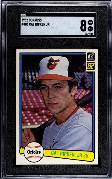 Cal Ripken, Jr. 1982 Donruss Rookie Card (RC) #405- SGC Graded 8 NM-MT (Baltimore Orioles/HOF)-Powers Sports Memorabilia