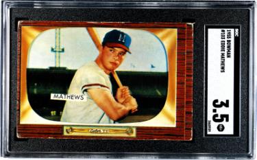 Ed/Eddie Mathews 1955 Bowman Card #103- SGC Graded 3.5 VG+ (Milwaukee Braves/HOF)-Powers Sports Memorabilia