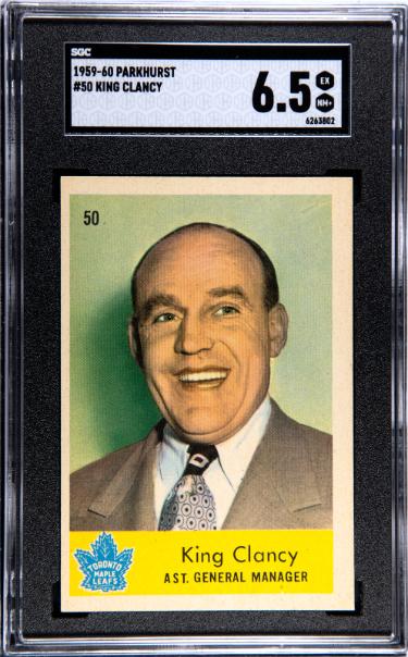 King Clancy 1959-60 Parkhurst Card #50 - SGC Graded 6.5 EX-NM+ (Ast. General Manager/Toronto Maple Leafs/HOF)-Powers Sports Memorabilia