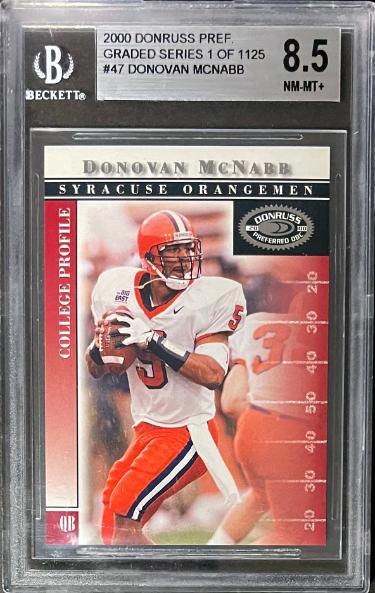 Donovan McNabb 2000 Donruss Preferred Rookie Card (RC) #47- Beckett/BGS Graded 8.5 NM-MT+ (w/ Subgrades/Syracuse/Eagles)-Powers Sports Memorabilia