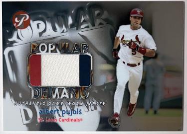 Albert Pujols 2002 Topps Pristine Popular Demand Game Used Jersey Relic Card #PD-AP- /1000 (Cardinals/11XAS/2XWS Champ)-Powers Sports Memorabilia