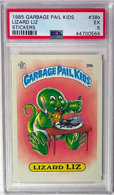1985 Topps Garbage Pail Kids Series 1 Lizard Liz Stickers #38b- PSA Graded 5 EX-Powers Sports Memorabilia
