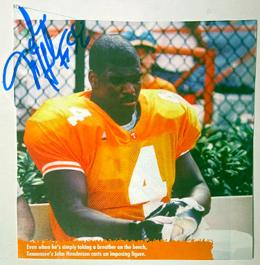John Henderson Autographed Tennessee Volunteers 5.5x5.5 Cut/Magazine Photo #98- COA-Powers Sports Memorabilia