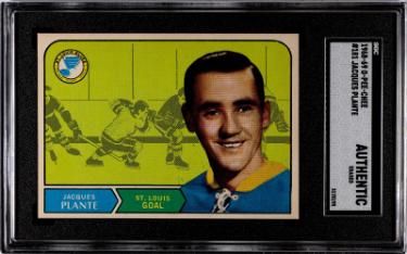 Jacques Plante 1968-69 O-Pee-Chee NHL Card #181- SGC Slabbed Authentic (Erased/St. Louis Blues/Centered/Amazing Color)-Powers Sports Memorabilia