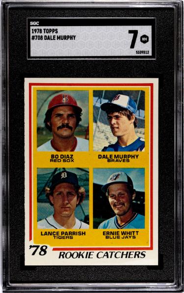 1978 Topps Rookie Catchers Baseball Card #708- SGC Graded 7 NM (Dale Murphy/Lance Parrish RC. Braves/MVP/Tigers)-Powers Sports Memorabilia
