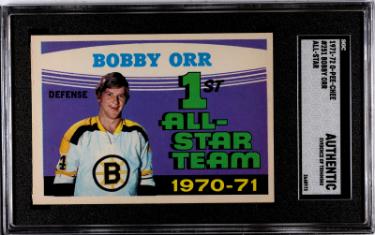 Bobby Orr 1971-72 O-Pee-Chee NHL All-Star Card #251- SGC Slabbed Authentic (Evidence of Trimming/Boston Bruins/HOF)-Powers Sports Memorabilia