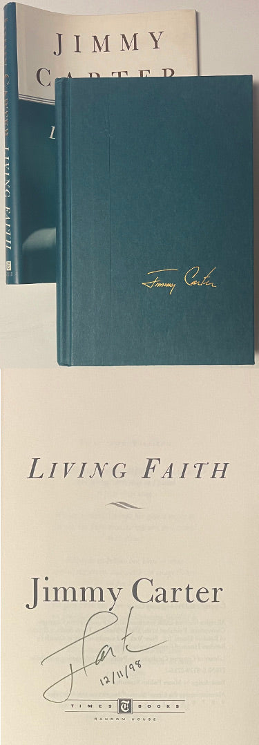 President Jimmy Carter POTUS Autographed 1996 Living Faith Hardcover Book- COA-Powers Sports Memorabilia