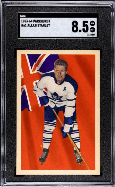 Allan Stanley 1963-64 Parkhurst NHL Card #61- SGC Graded 8.5 NM-MT+ (Toronto Maple Leafs)-Powers Sports Memorabilia