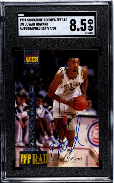 Juwan Howard Autographed 1994 Signature Rookies Tetrad On Card Auto #LVI- /7750- SGC Graded 8.5 NM-MT+ (Michigan Wolverines/Fab Five)-Powers Sports Memorabilia