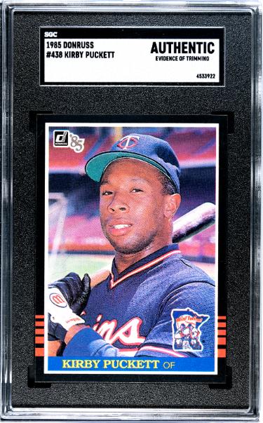 Kirby Puckett 1985 Donruss Rookie Card (RC) #438- SGC Slabbed Authentic (Evidence of Trimming/Minnesota Twins/HOF/Centered)-Powers Sports Memorabilia
