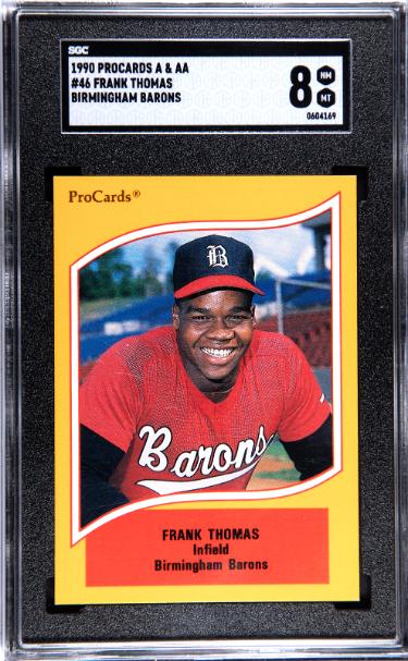 Frank Thomas 1990 Procards A & AA RC Card #46- SGC Graded 8 NM-MT (Birmingham Barons/White Sox/HOF)-Powers Sports Memorabilia
