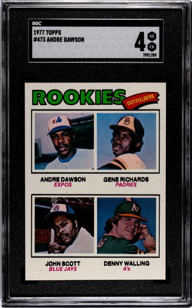 Andre Dawson 1977 Topps Rookie Outfielders RC Card #473- SGC Graded 4 VG-EX (Montreal Expos/Cubs/HOF)-Powers Sports Memorabilia