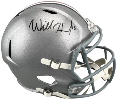 Will Howard Autographed Ohio State Buckeyes Riddell Rep Full Size Speed Helmet #18- PSA Witnessed-Powers Sports Memorabilia