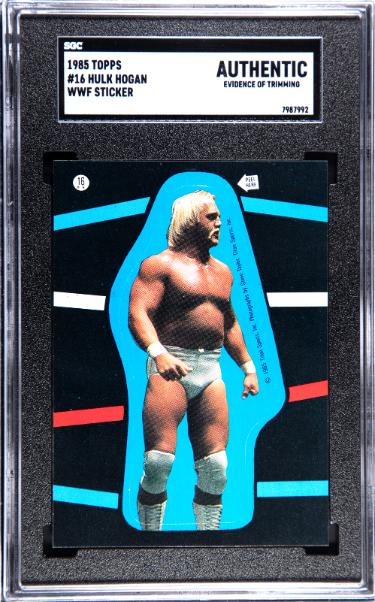 Hulk Hogan 1985 Topps WWF Sticker/Card #16- SGC Slabbed Authentic-Powers Sports Memorabilia