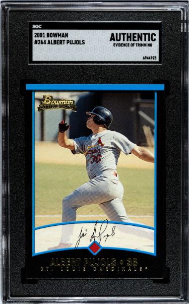 Albert Pujols 2001 Bowman Rookie Card (RC) #264- SGC Slabbed Authentic (Evidence of Trimming/Cardinals)-Powers Sports Memorabilia