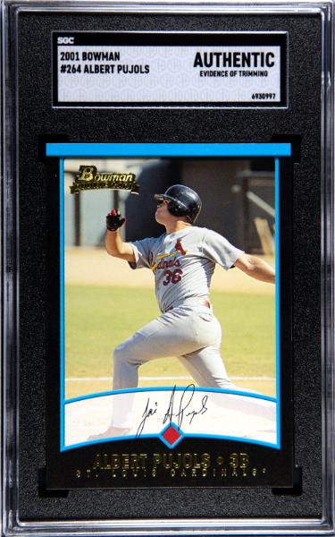 Albert Pujols 2001 Bowman Rookie Card (RC) #264- SGC Slabbed Authentic (Evidence of Trimming/Cardinals) - CTBL_041610-Powers Sports Memorabilia