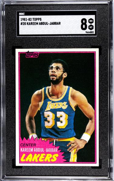 Kareem Abdul-Jabbar 1981-82 Topps Card #20- SGC Graded 8 NM-MT (Los Angeles Lakers/HOF)-Powers Sports Memorabilia