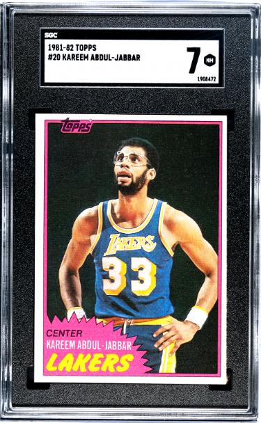 Kareem Abdul-Jabbar 1981-82 Topps Card #20- SGC Graded 7 NM (Los Angeles Lakers/HOF)-Powers Sports Memorabilia