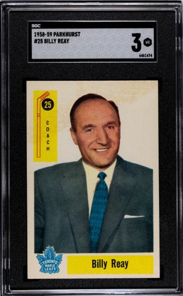 Billy Reay 1958-59 Parkhurst NHL Card #25- SGC Graded 3 VG (Toronto Maple Leafs)-Powers Sports Memorabilia