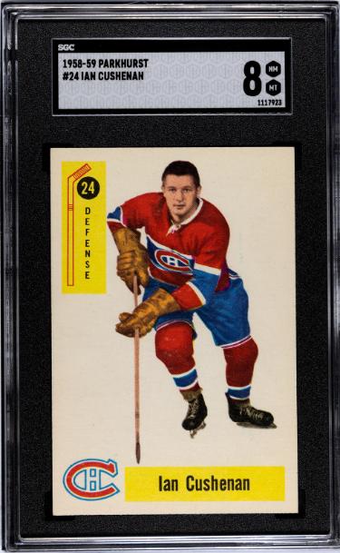 Ian Cushenan 1958-59 Parkhurst Rookie (RC) Card #24- SGC Graded 8 NM-MT (Montreal Canadiens)-Powers Sports Memorabilia