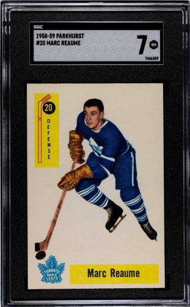 Marc Reaume 1958-59 Parkhurst NHL Card #20- SGC Graded 7 NM (Toronto Maple Leafs)-Powers Sports Memorabilia