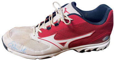 Adam Wainwright Autographed Custom CIC Special Shoes #50 Game Used Left Cleat- Size 13 with Acts 20:24 #50-Powers Sports Memorabilia