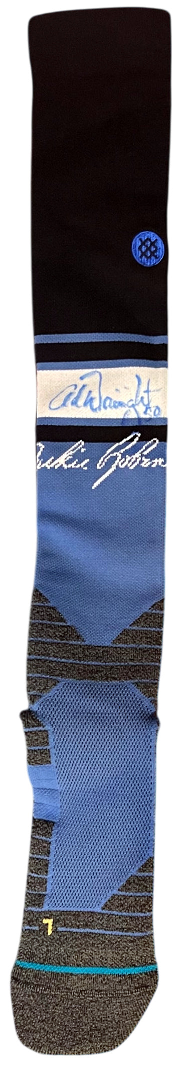 Adam Wainwright Autographed MLB Baseball Mid Stance 25 inch Jackie Robinson Logo Sock #50/Size Large-Powers Sports Memorabilia