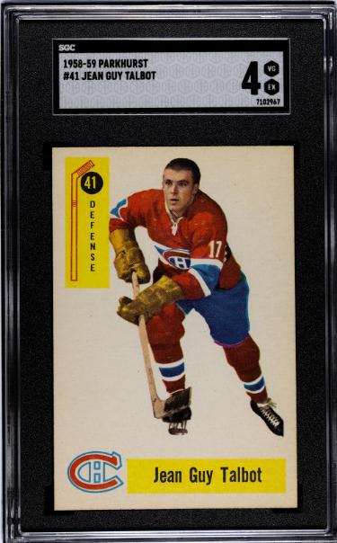 Jean-Guy Talbot 1958-59 Parkhurst NHL Card #41- SGC Graded 4 VG-EX (Montreal Canadiens)-Powers Sports Memorabilia