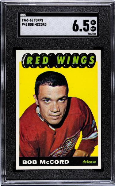 Bob McCord 1965-66 Topps NHL Card #46- SGC Graded 6.5 EX-NM+ (Detroit Red Wings)-Powers Sports Memorabilia