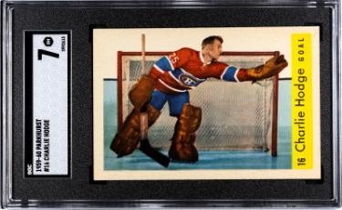 Charlie Hodge 1959-60 Parkhurst NHL Card #16- SGC Graded 7 NM (Montreal Canadiens)-Powers Sports Memorabilia