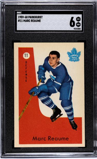 Marc Rheaume 1959-60 Parkhurst NHL Card #11- SGC Graded 6 EX-NM (Toronto Maple Leafs)-Powers Sports Memorabilia
