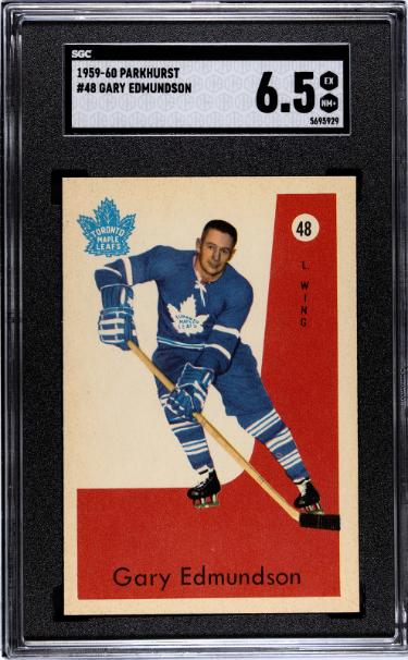 Gary Edmundson 1959-60 Parkhurst NHL Card #48- SGC Graded 6.5 EX-NM+ (Toronto Maple Leafs)-Powers Sports Memorabilia